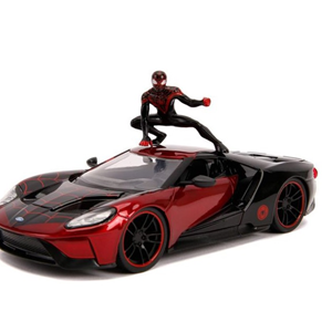 اسباب بازی ماشین فلزی فورد مدل GT و فیگور مایلز مورالز Miles Morales Figure با مقیاس 1:24_اسباب بازی